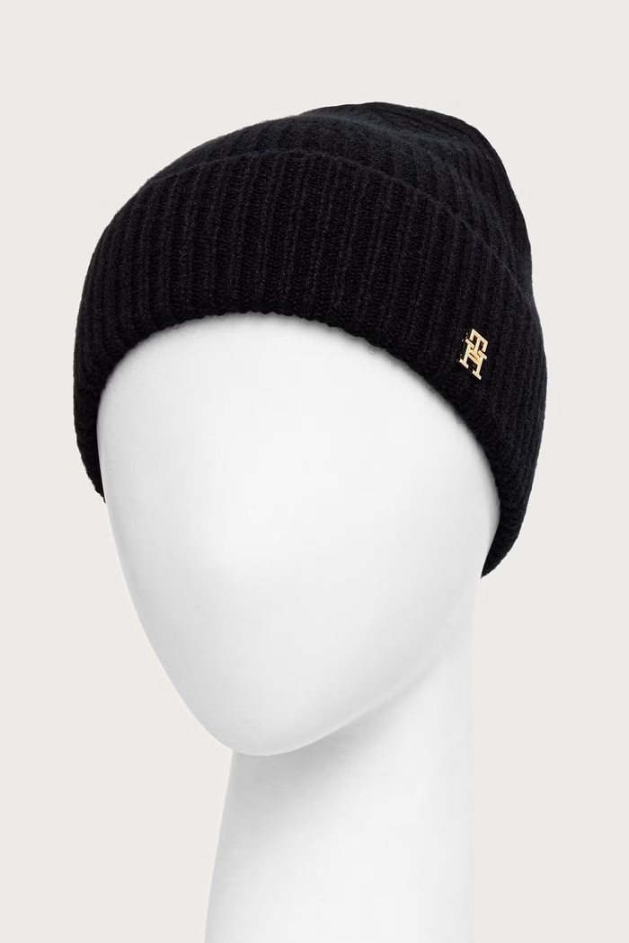 Tommy Hilfiger czapka damska kaszmirowa AW0AW19098 czarny AW26