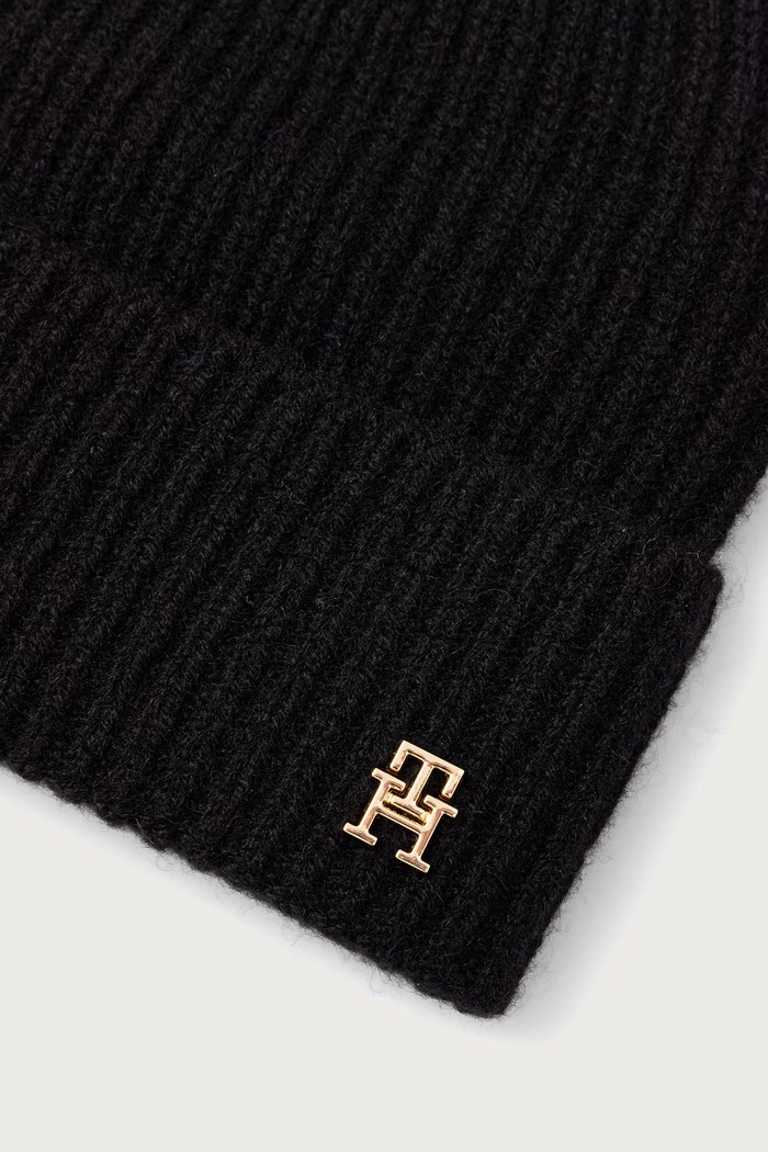Akcesoria Tommy Hilfiger czapka damska kaszmirowa AW0AW19098 czarny