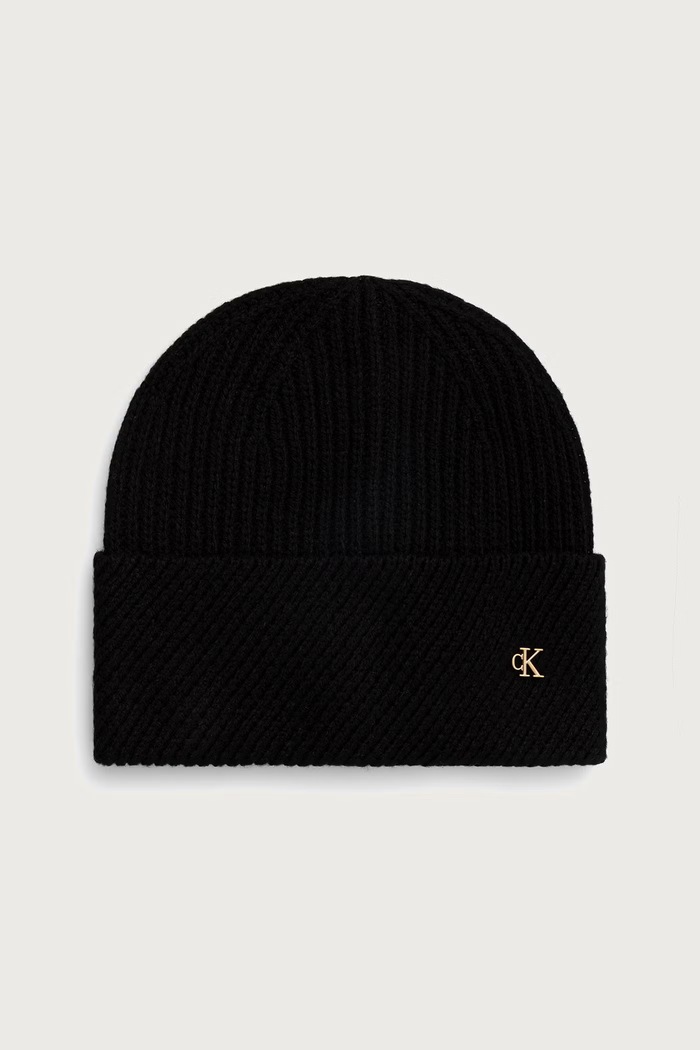 Calvin Klein Kapa za žene s vunom crna LV04F8118G