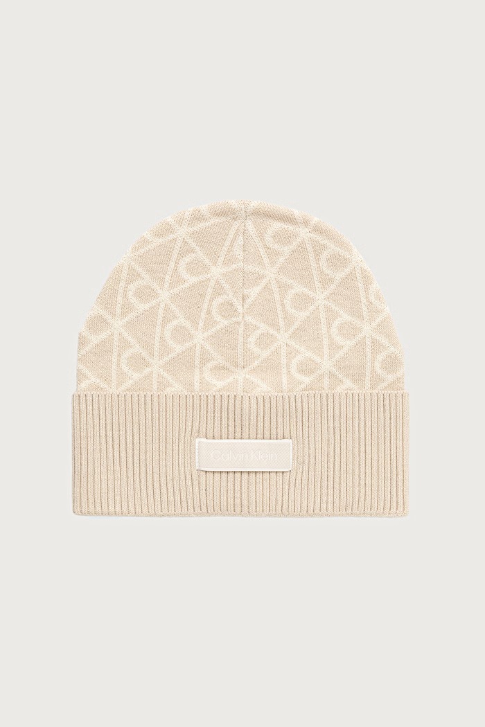 Calvin Klein Čiapka beanie dámska vlnená béžová LV04F8111G