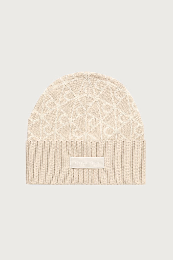 Calvin Klein Čiapka beanie dámska vlnená béžová LV04F8111G