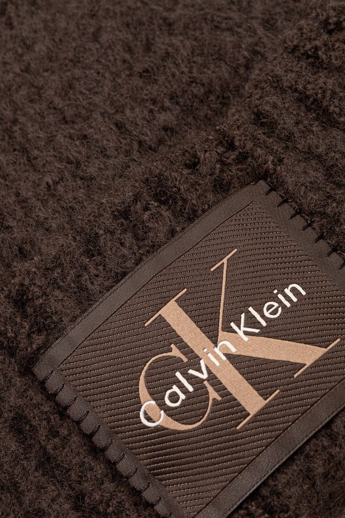 Calvin Klein Čiapka beanie dámska s prímesou vlny LV04F8104G hnedá AW26
