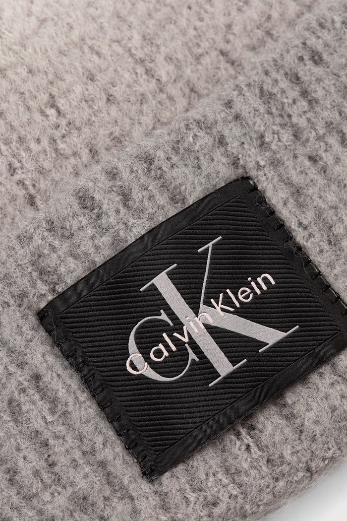 Calvin Klein Čiapka beanie dámska s prímesou vlny LV04F8102G sivá AW26