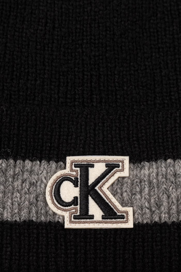 Calvin Klein Čiapka dámska s prímesou vlny LV04F8100G čierna AW26