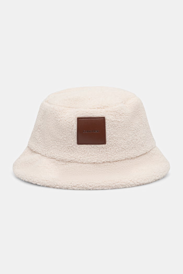 Calvin Klein kapelusz bucket damski beżowy LV04F5097G