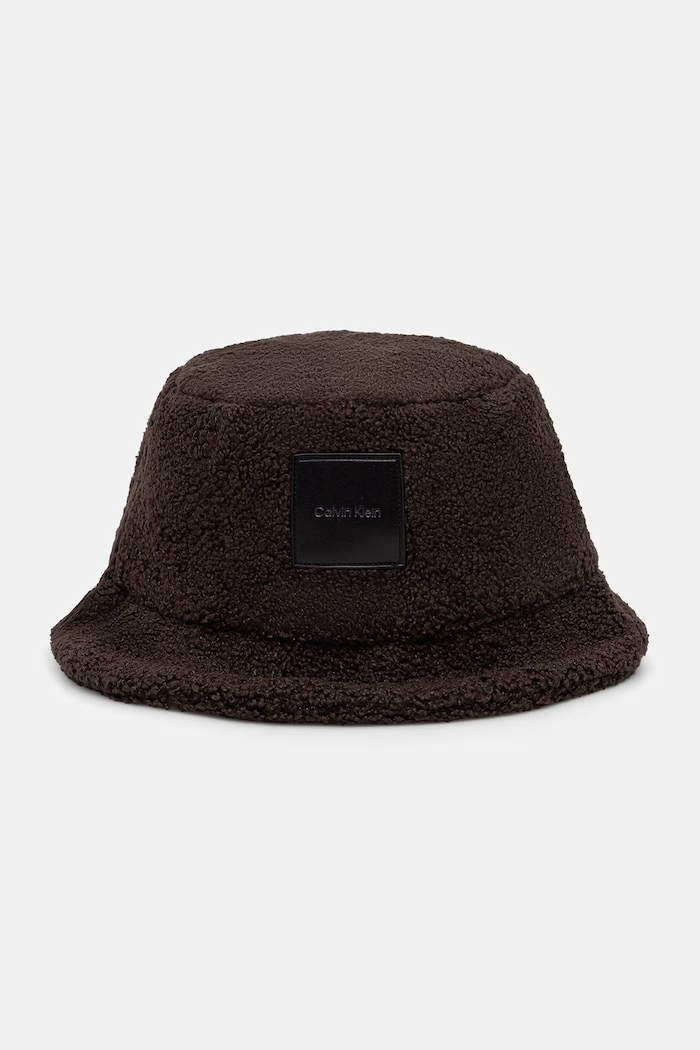 Calvin Klein kapelusz bucket damski brązowy LV04F5097G