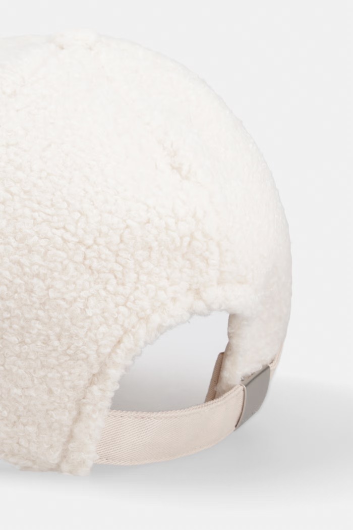 Akcesoria Calvin Klein czapka bejsbolówka damska polarowa LV04F5096G beżowy