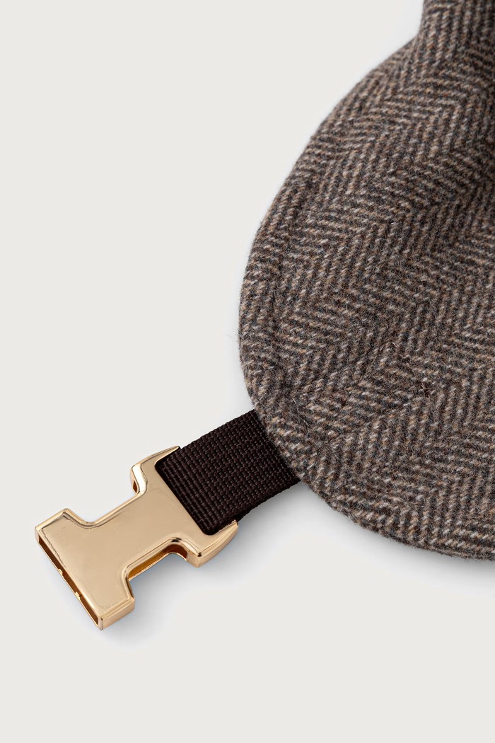 Armani Exchange шапка с козирка дамска от вълнена материя XW003044.AF26075 кафяв