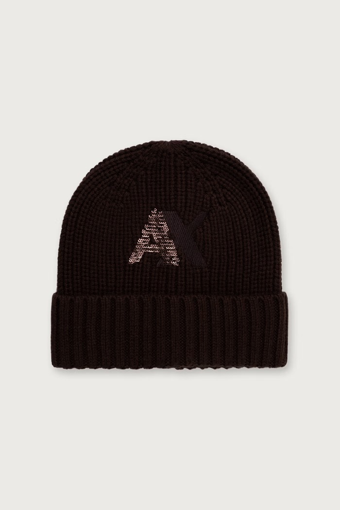 Armani Exchange Шапка бини для женщин с шерстью коричневый XW003007.AF16604
