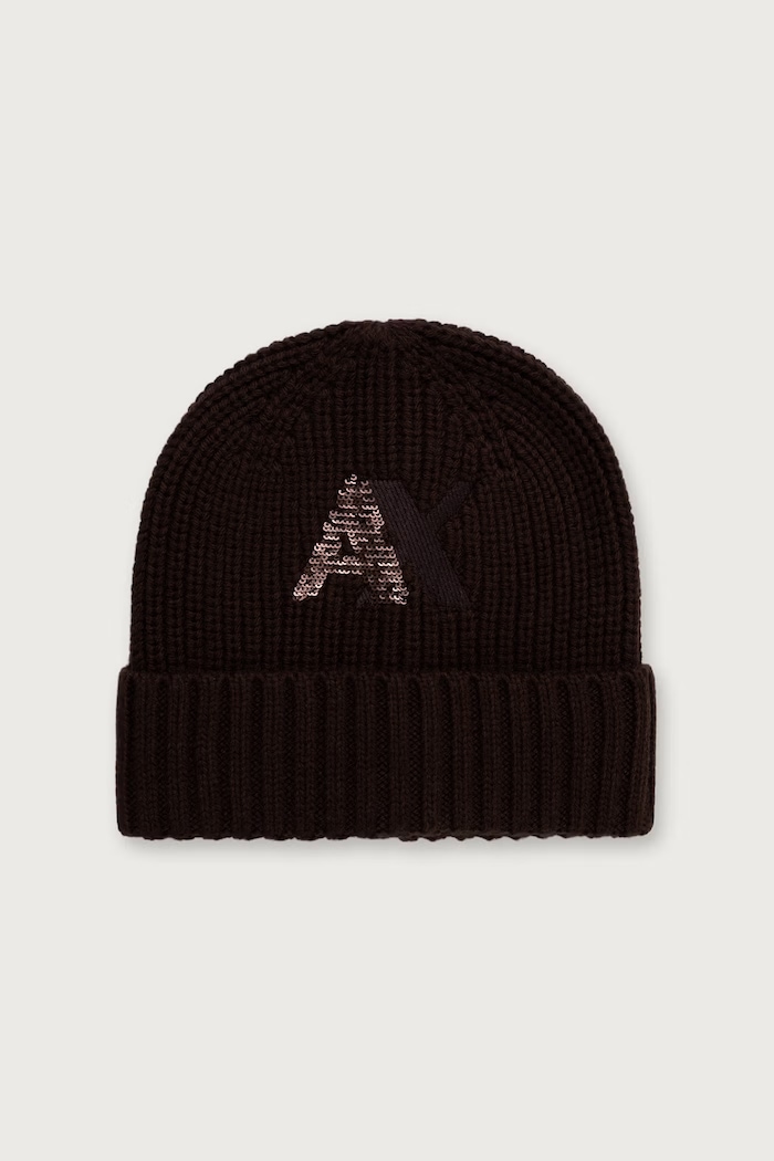 Armani Exchange Шапка бини для женщин с шерстью коричневый XW003007.AF16604
