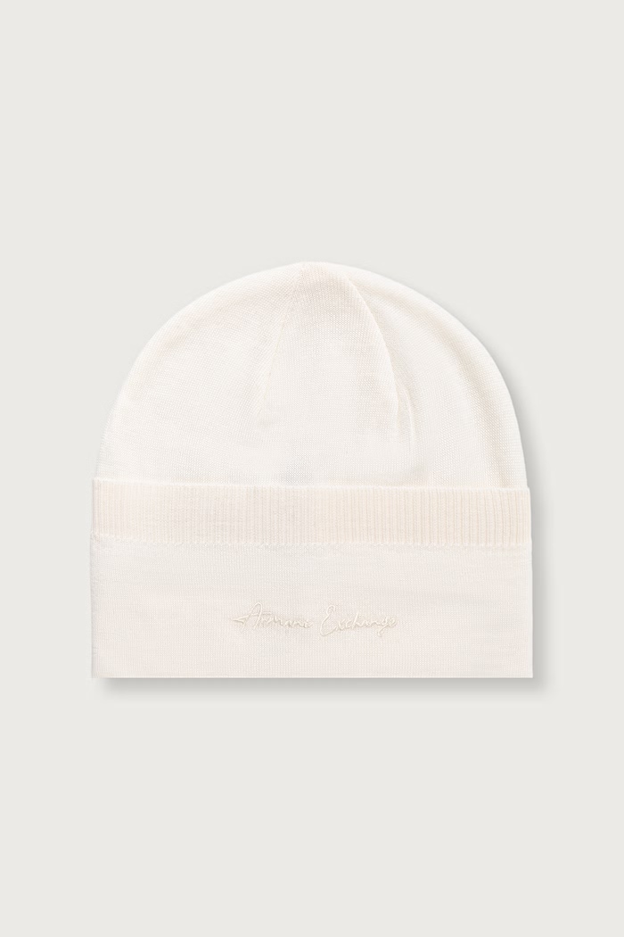 Armani Exchange beanie kapa za žene vunena bež XW001441.AF11896
