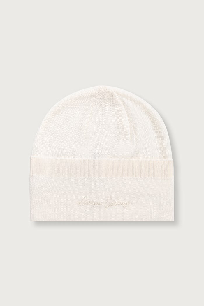 Armani Exchange beanie kapa za žene vunena bež XW001441.AF11896