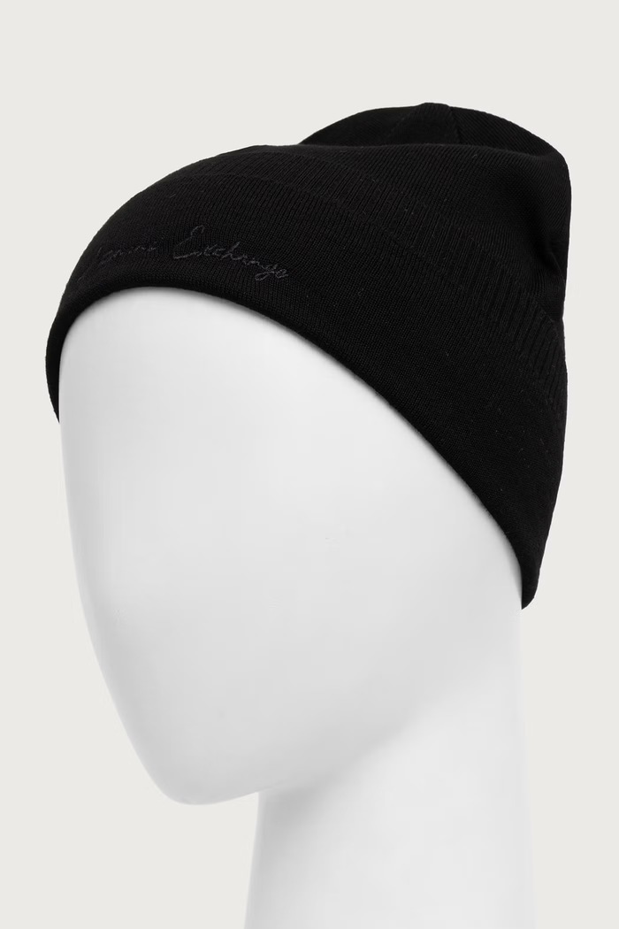 Armani Exchange beanie kapa za žene vunena XW001441.AF11896 crna AW26