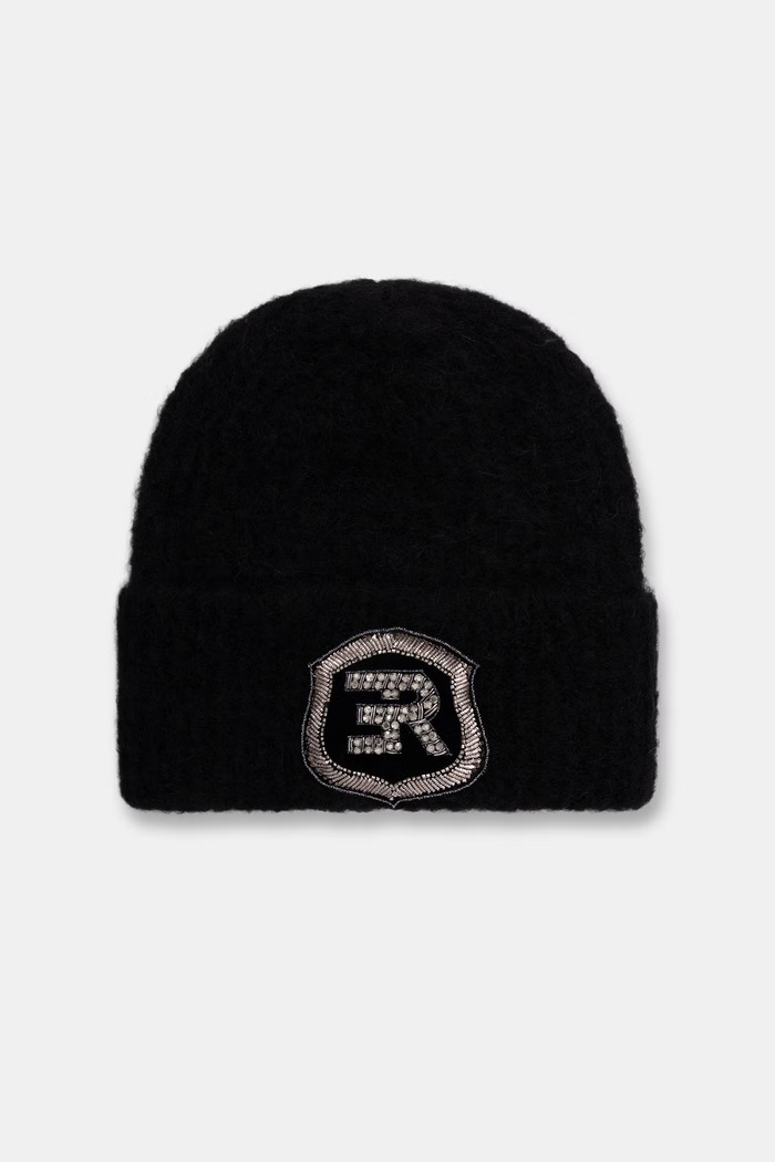 ERMANNO Firenze czapka damska z wełną czarny D49EV009EA0
