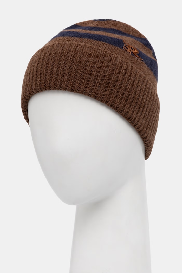 ERMANNO Firenze czapka beanie damska z wełną D49EV005EO8 brązowy AW26