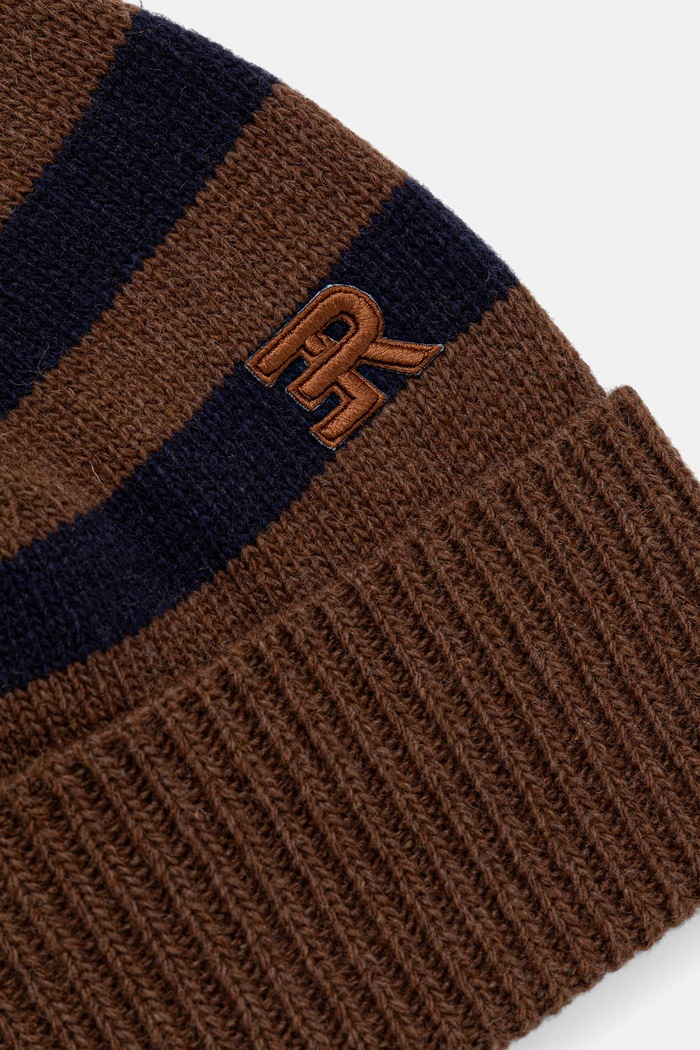 Akcesoria ERMANNO Firenze czapka beanie damska z wełną D49EV005EO8 brązowy