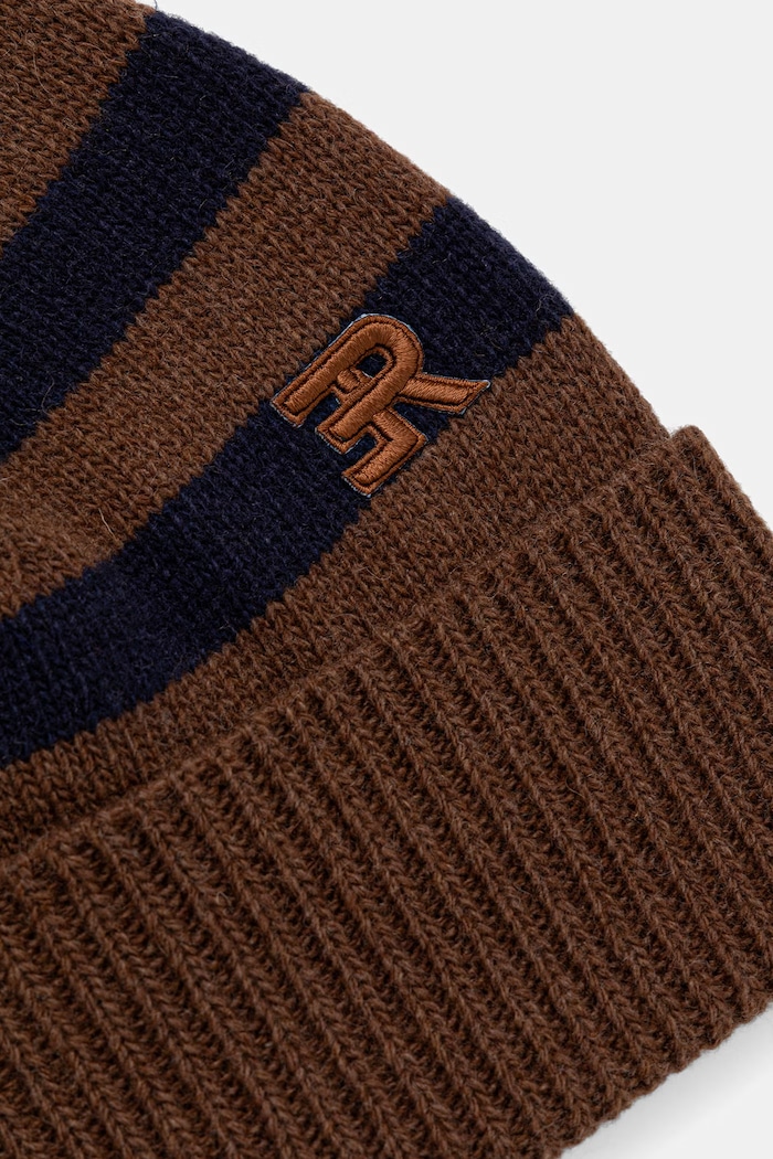 Akcesoria ERMANNO Firenze czapka beanie damska z wełną D49EV005EO8 brązowy