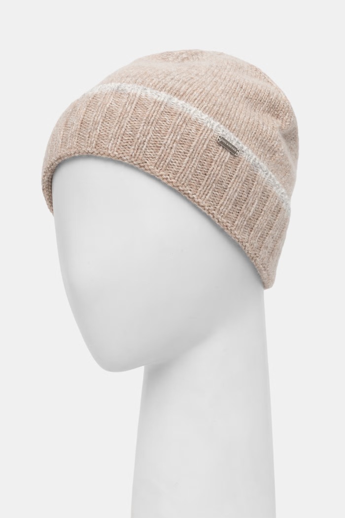Paul&Shark czapka beanie damska z wełną 16357100 beżowy AW26