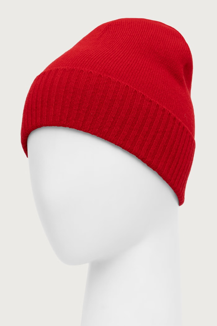 United Colors of Benetton Czapka beanie damska wełniana 63UWVA00G czerwony AW26