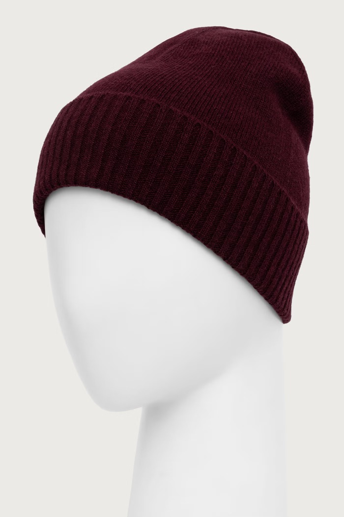 United Colors of Benetton Czapka beanie damska wełniana 63UWVA00G fioletowy AW26