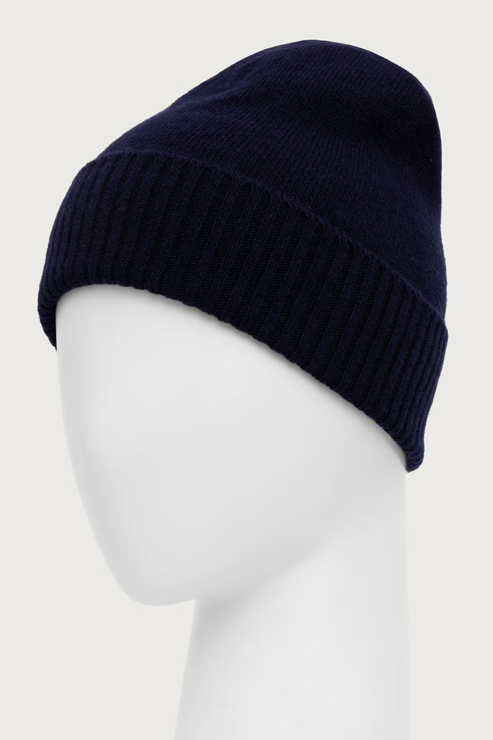 United Colors of Benetton Czapka beanie damska wełniana 63UWVA00G granatowy AW26