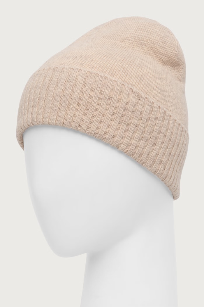 United Colors of Benetton Czapka beanie damska wełniana 63UWVA00G beżowy AW26