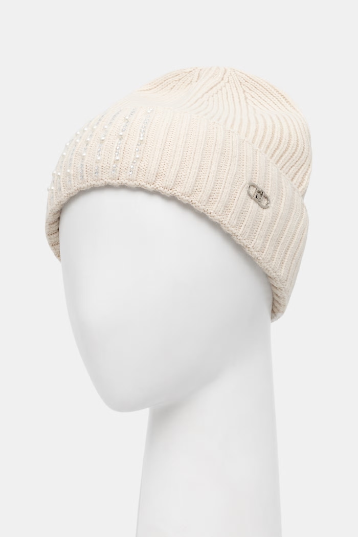 Liu Jo czapka beanie damska 2F6027.MAA06 beżowy AW26