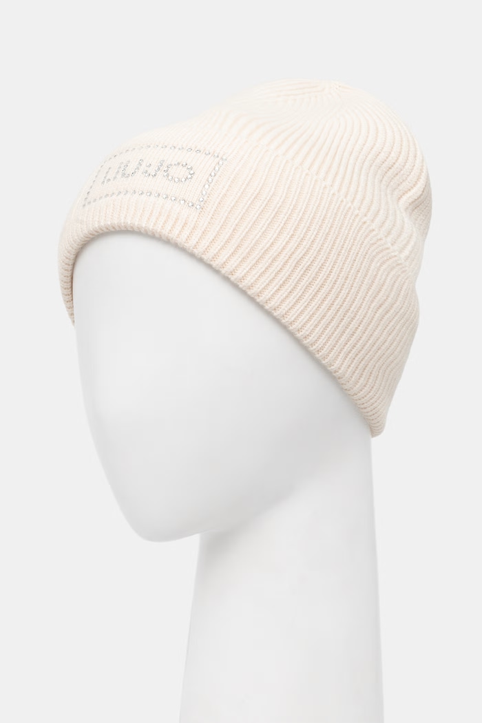 Liu Jo czapka beanie damska z dodatkiem wełny 2F6022.MA38S beżowy AW26