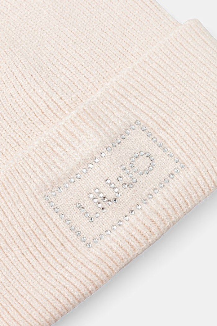 Akcesoria Liu Jo czapka beanie damska z dodatkiem wełny 2F6022.MA38S beżowy