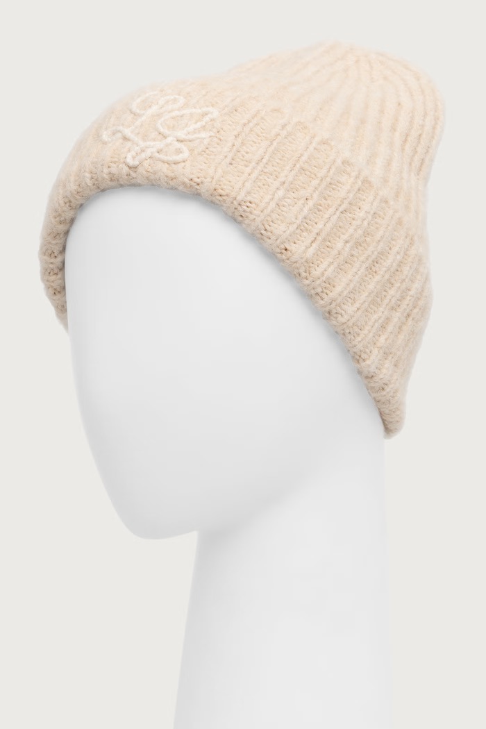 Liu Jo Czapka beanie damska z dodatkiem wełny 2F6019.MS053 beżowy AW26
