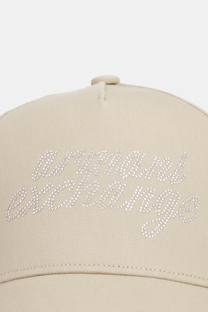 Armani Exchange czapka bejsbolówka damska bawełniana XW003040.AF15502 beżowy AW26