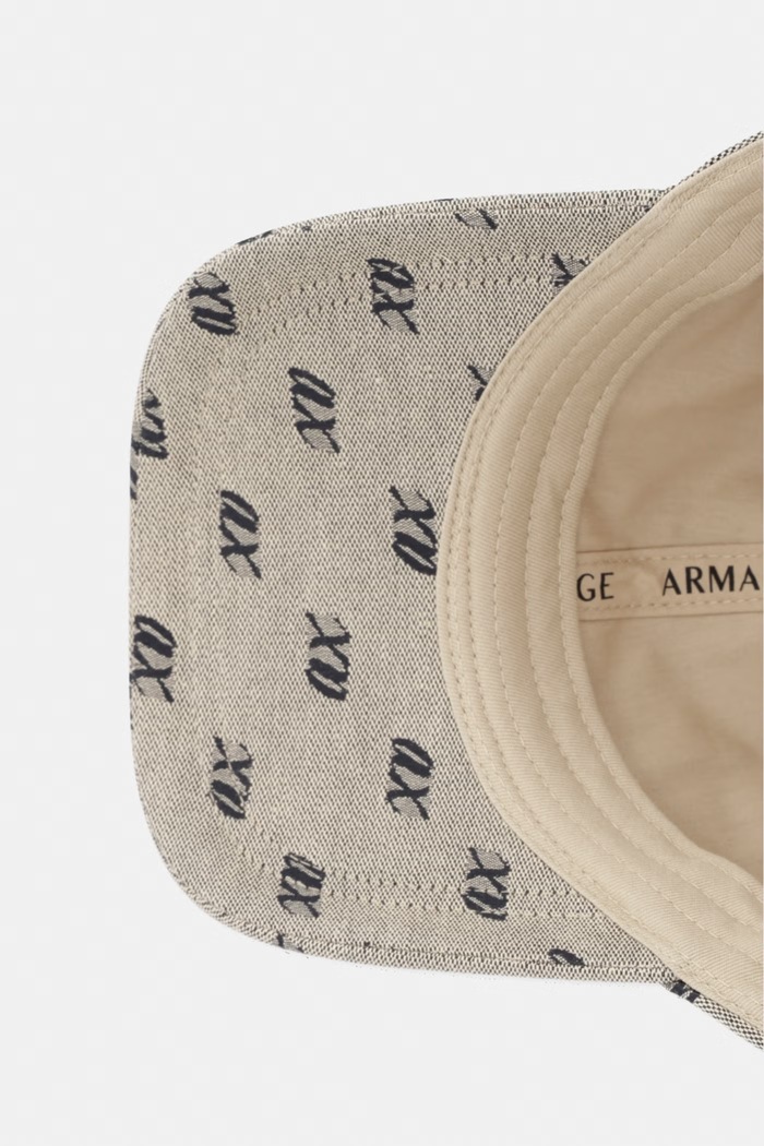 Armani Exchange czapka bejsbolówka damska z bawełną beżowy XW003039.AF26063