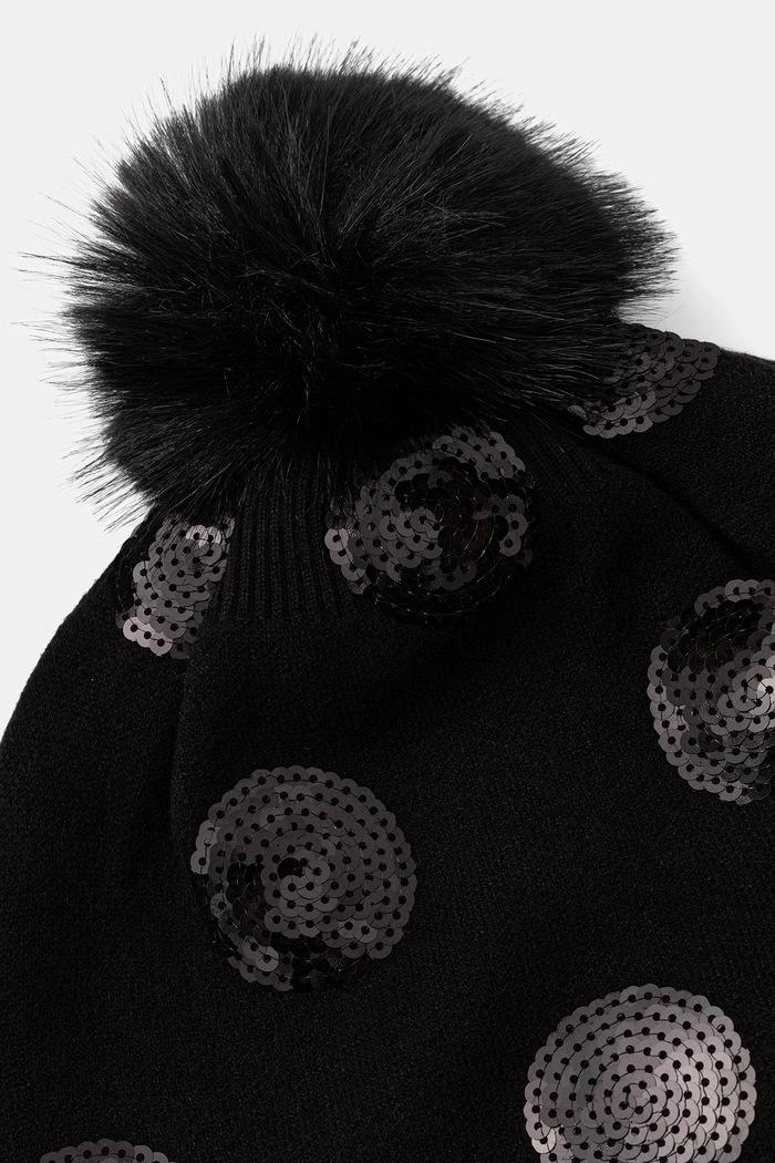 Joseph Ribkoff czapka z pomponem damska 263982 czarny AW26