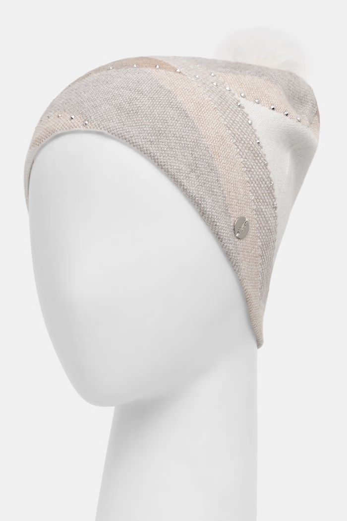 Joseph Ribkoff czapka z pomponem damska 263980 beżowy AW26