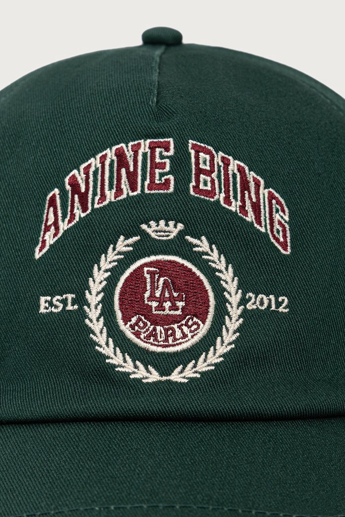 Anine Bing Jeremy baseballová čepice bavlněná dámská A.12.12912 zelená AW26