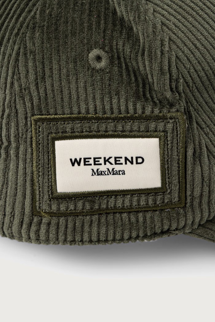 Akcesoria Weekend Max Mara Czapka z daszkiem damska sztruksowa WKARAGNO 2625576034600 zielony