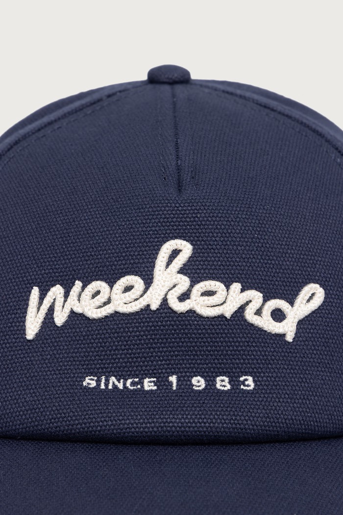 Weekend Max Mara Czapka bejsbolówka damska bawełniana WKAELFI 2625576014600 granatowy AW26