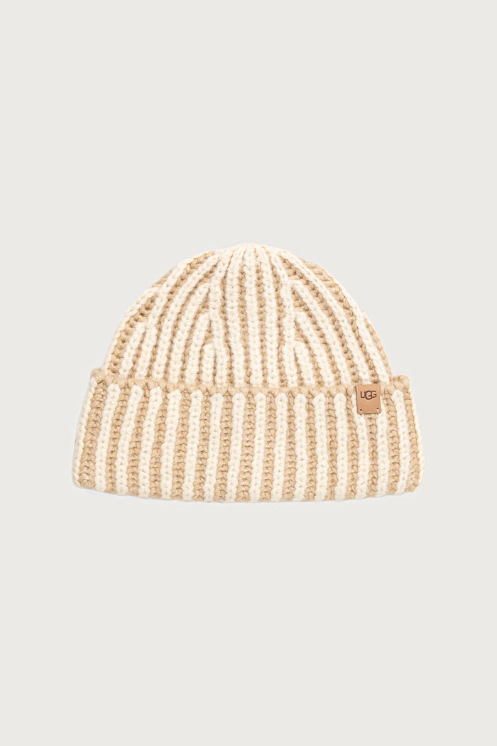 UGG Czapka beanie damska z dodatkiem wełny beżowy 105725