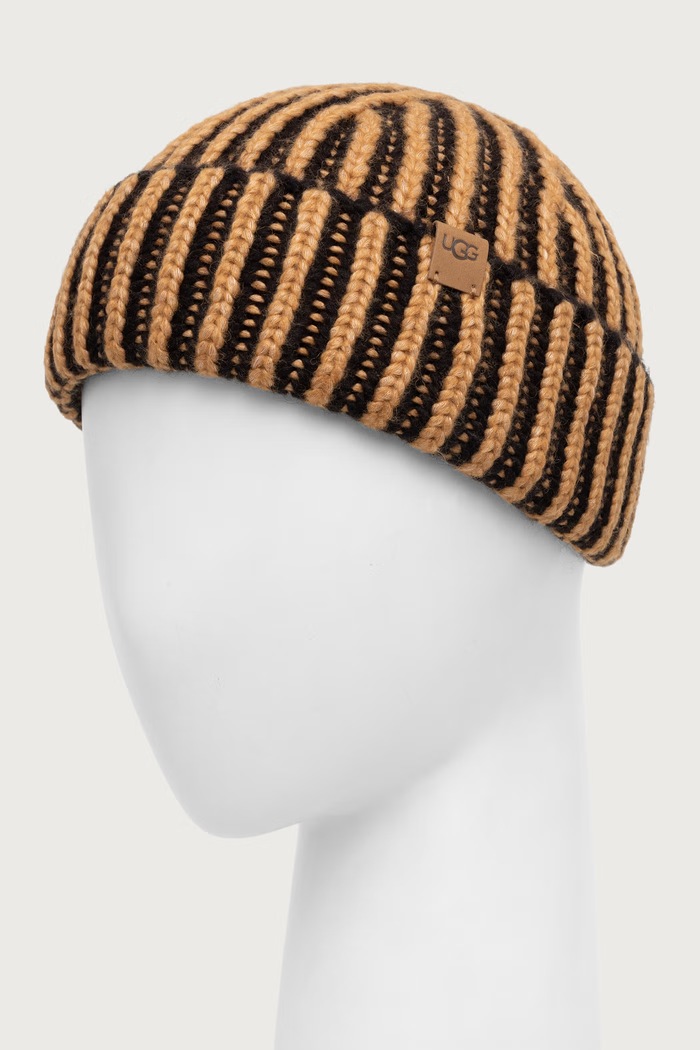 UGG Czapka beanie damska z dodatkiem wełny 105725 czarny AW26