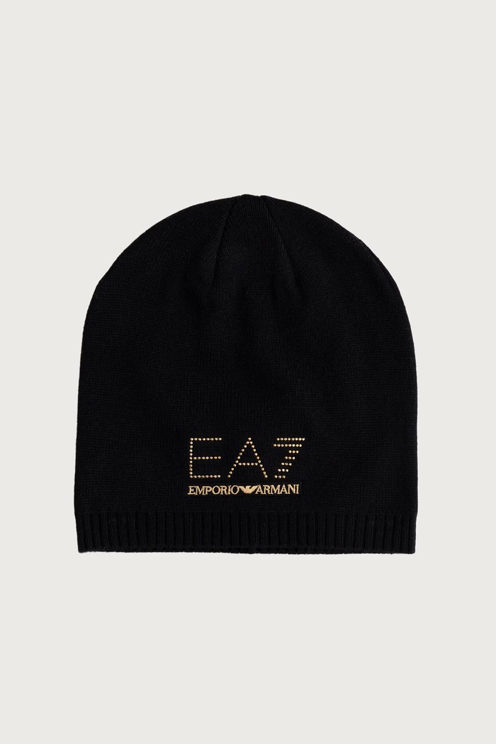 EA7 Emporio Armani Czapka i szalik damskie z wełną AF29561.7W000717 czarny AW26