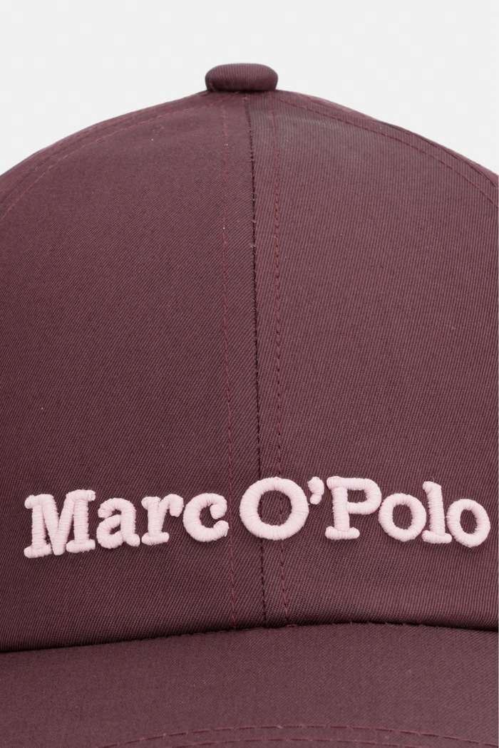 Marc O'Polo czapka z daszkiem damska z bawełną 5000012994 bordowy AW26
