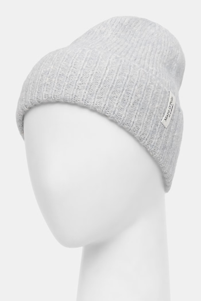 Marc O'Polo czapka damska z dodatkiem wełny 5000012265 niebieski AW26