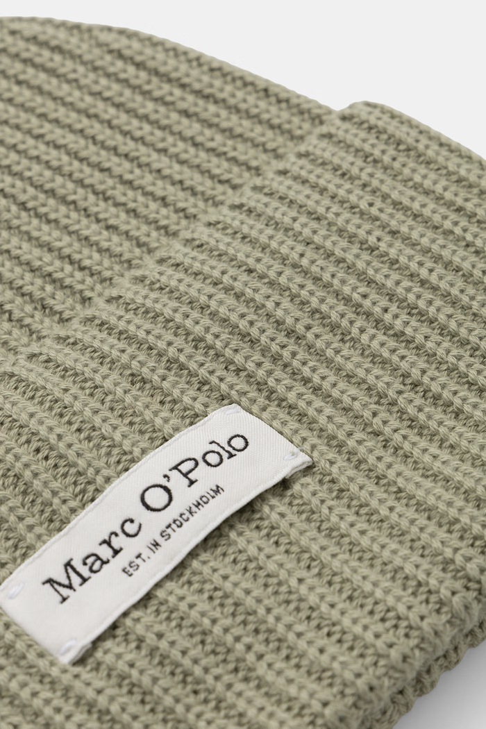 Akcesoria Marc O'Polo czapka damska bawełniana 5000012210 zielony