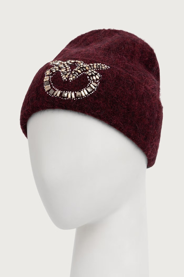 Pinko Czapka damska z wełną 107427.A3EU bordowy AW26