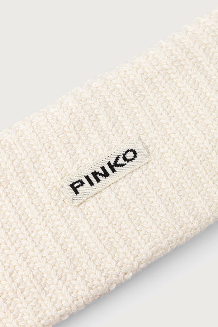 Pinko čelenka dámská s příměsí vlny 107221.A3EI béžová AW26