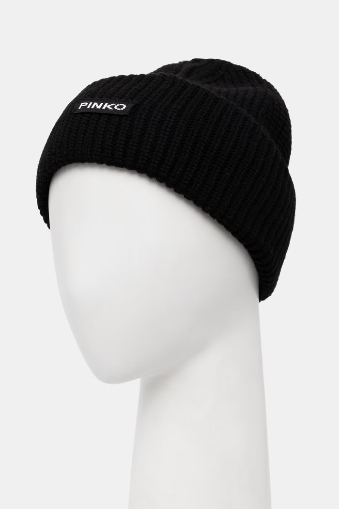 Pinko kapa ženska z dodatkom volne 105993.A3EI črna AW26