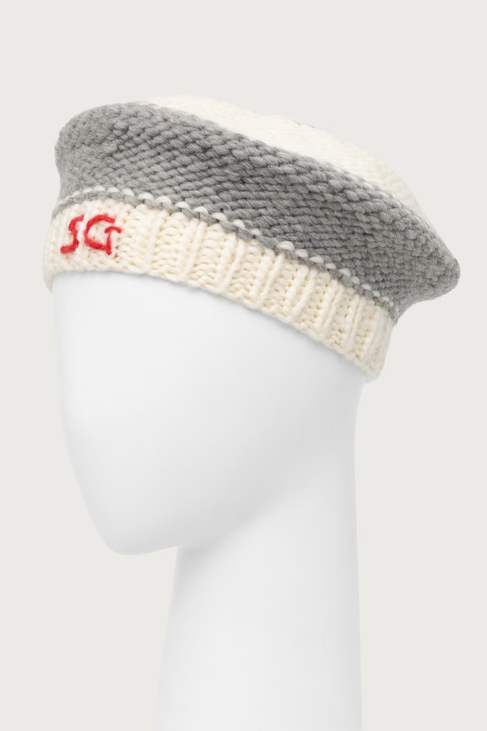 Stine Goya Beret damski wełniany szary SG.AW26.A084.2497