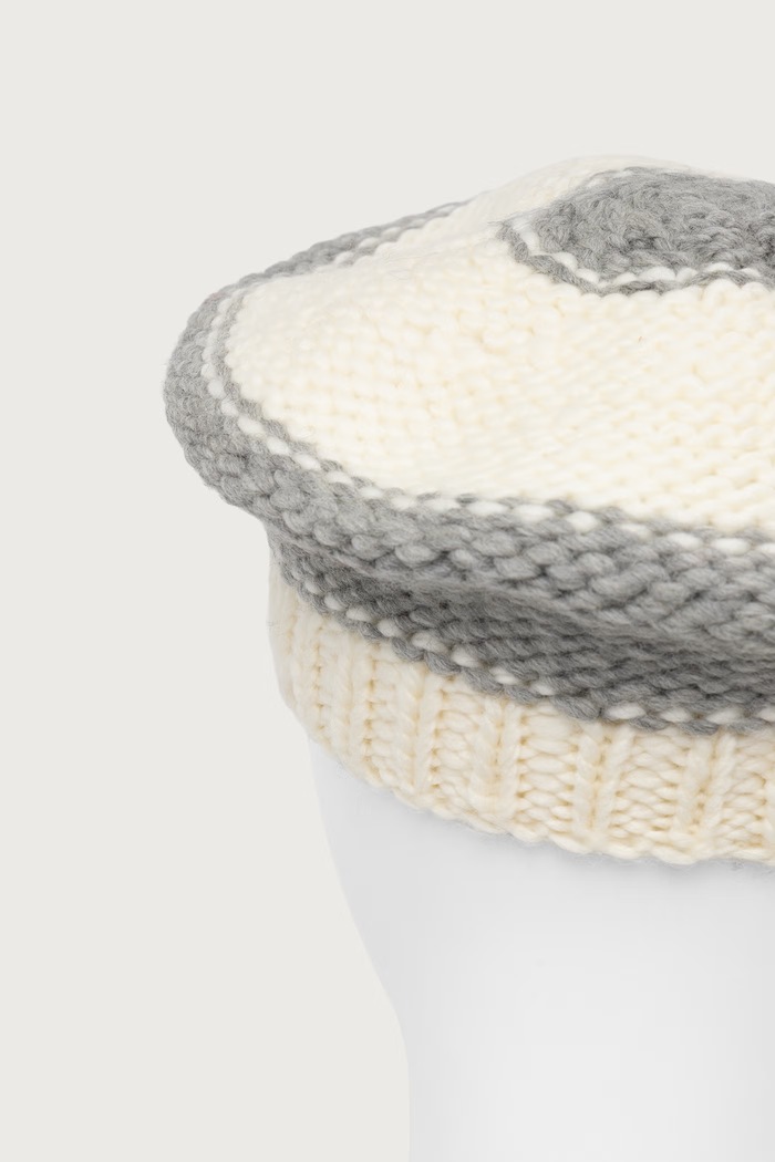 Stine Goya Beret damski wełniany SG.AW26.A084.2497 szary AW26