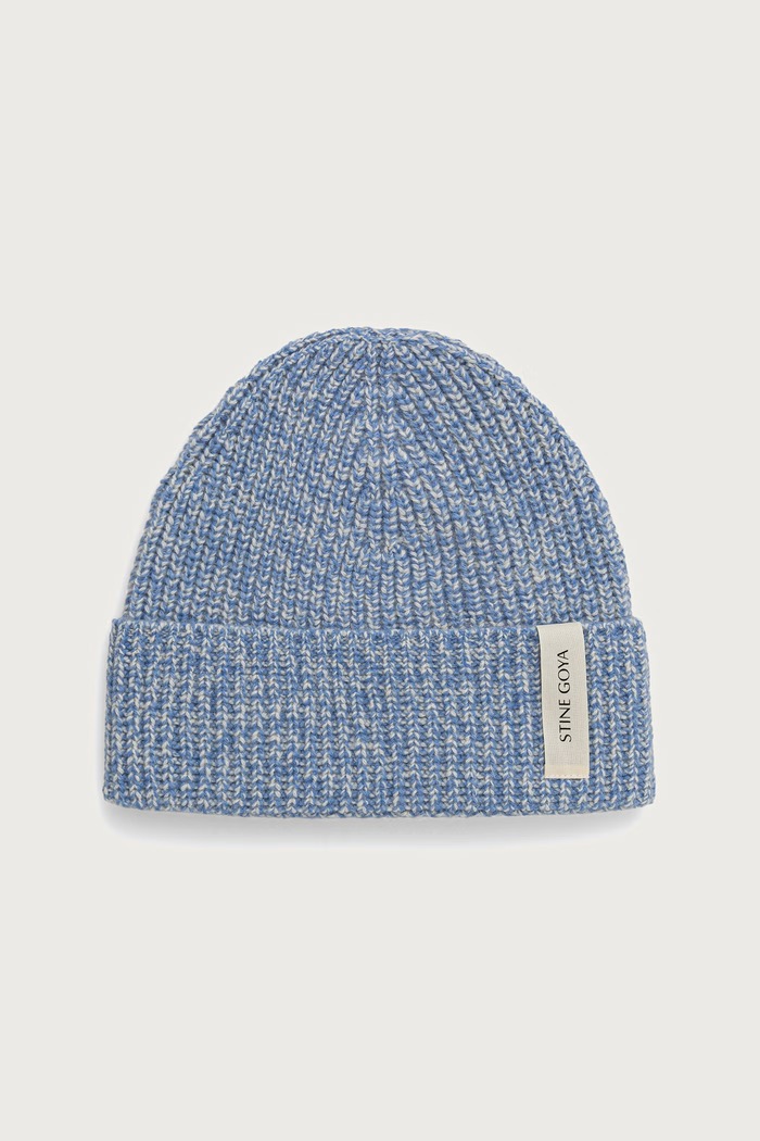 Stine Goya czapka damska z wełną niebieski SG.AW26.A054.2469