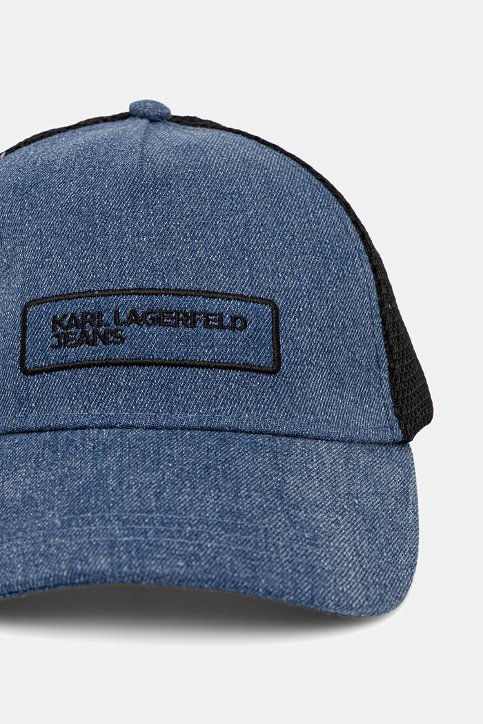 Karl Lagerfeld Jeans trucker kapa ženska bombažna B3W33051 modra AW26